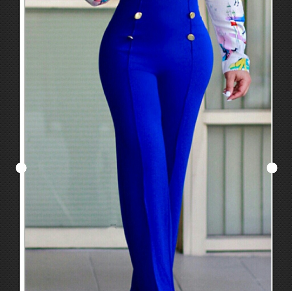 High Waist Double -breasted Pants